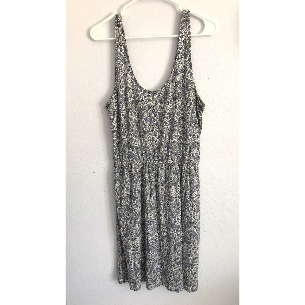 H&M M blue paisley tank fit and flare dress